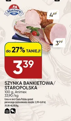 Szynka bankietowa Animex promocja w Chata Polska