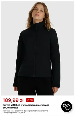 Kurtka softshell wiatroodporna membrana 5000 damska 4F promocja w 4F
