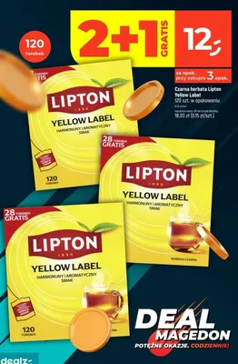 Czarna herbata Lipton Yellow Label promocja w Dealz