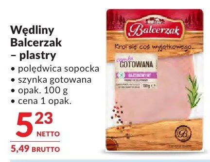 Wędliny Balcerzak - plastry promocja w Makro