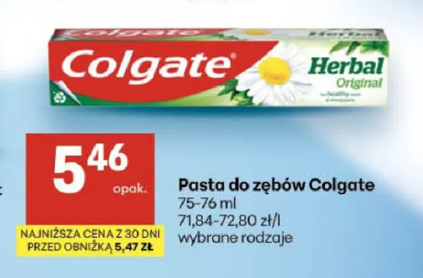 Pasta do zębów Colgate whitening promocja w Delikatesy Centrum