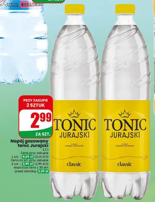 Napój gazowany tonic Jurajski promocja w Dino