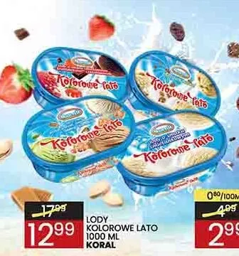 Lody Kolorowe Lato Koral promocja w Wafelek