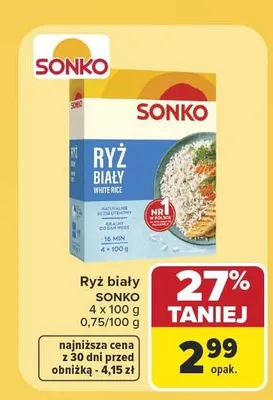 Ryż biały Sonko 4-pak promocja w Carrefour