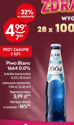 Piwo bezalkoholowe 1664 Blanc promocja w Żabka