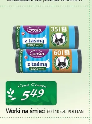 Worki na śmieci z taśmą Gosia 60 l promocja w CEZAR Delikatesy