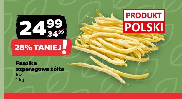 Fasolka szparagowa żółta luz promocja w Netto