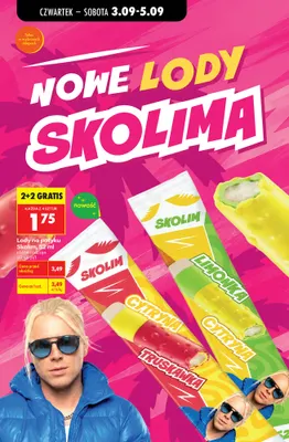 Lody na patyku Skolim limonka cytryna promocja w Biedronka