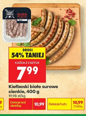 Kiełbaski białe surowe cienkie Czas na Grill promocja w Biedronka