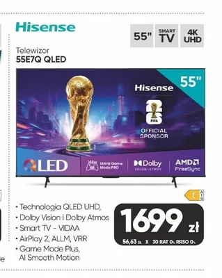 Telewizor Hisense 55" QLED promocja w Max Elektro