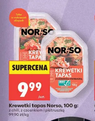 Krewetki tapas Norso z czosnkiem i pietruszką promocja w Biedronka