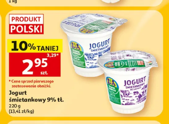 Jogurt śmietankowy 9% bez laktozy Pewni Dobrego promocja w Auchan
