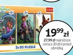 Puzzle Trefl Zootropolis 3x50 promocja w Empik