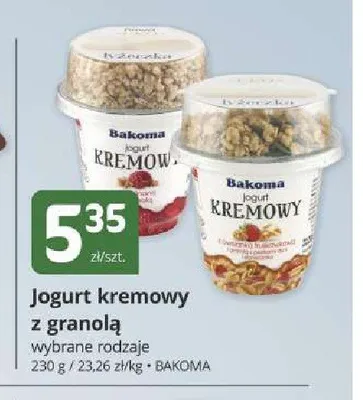 Jogurt kremowy z granolą Bakoma promocja w Marketvita