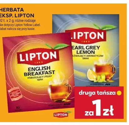 Herbata ekspresowa Lipton English Breakfast promocja w Stokrotka