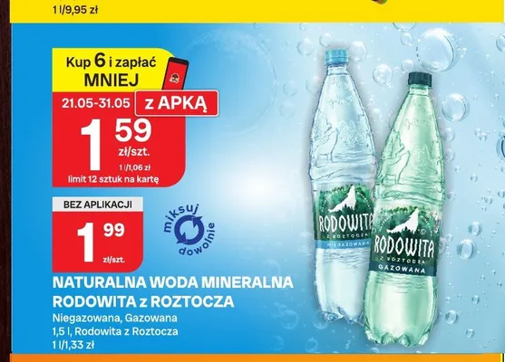Naturalna woda mineralna Rodowita z Roztocza promocja w Chorten