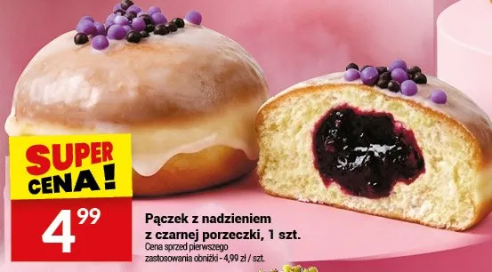 Pączek z nadzieniem z czarnej porzeczki, 1 szt. promocja w Twój Market