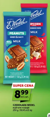 Czekolada mleczna Popcorn Crunchy Pops E.Wedel promocja w Groszek