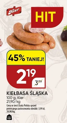 Kiełbasa śląska Kier promocja w Chata Polska