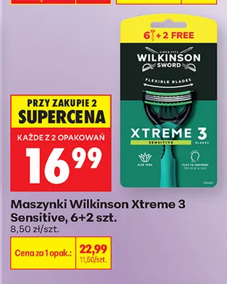 Maszynki do golenia Wilkinson Sword Xtreme 3 Sensitive 8-pak promocja w Biedronka