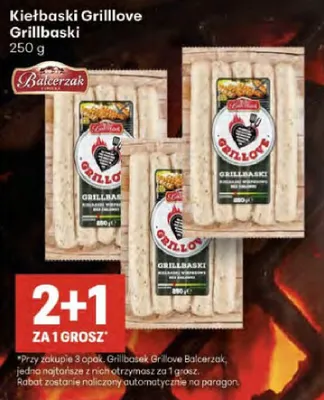 Kiełbaski Grilllove Grillbaski promocja w Delikatesy Centrum