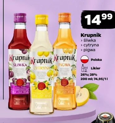 Likier Krupnik Śliwka promocja w Netto