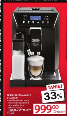 Ekspres do kawy DeLonghi Eletta Cappuccino promocja w Selgros