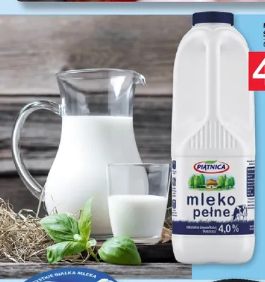 Mleko pełne świeże Piątnica 4% promocja w Selgros