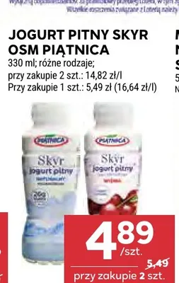 Jogurt pitny Skyr OSM Piątnica promocja w Stokrotka