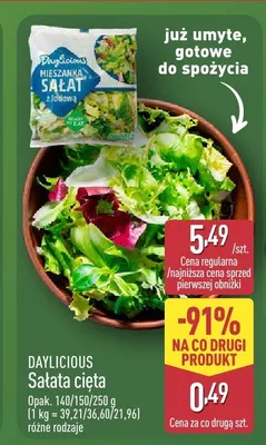 Sałata cięta Mieszanka sałat z lodową Daylicious promocja w Aldi