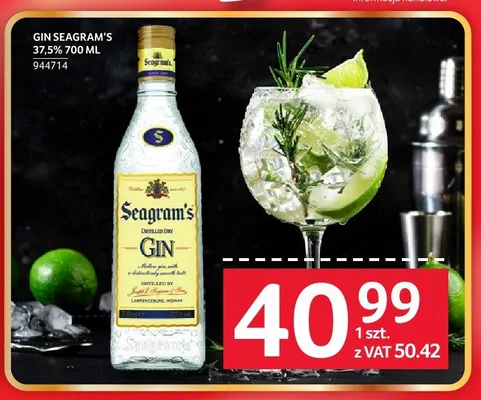Gin Seagram's 37,5% promocja w Selgros
