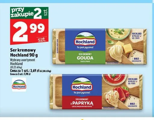 Ser kremowy z papryką Hochland promocja w TOPAZ