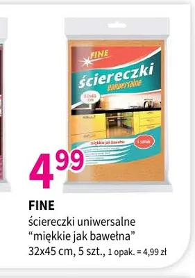 Ściereczki uniwersalne Fine miękkie jak bawełna 32x45 cm promocja w Drogerie Polskie