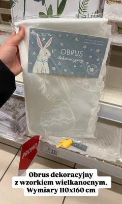Obrus dekoracyjny z wzorkiem wielkanocnym promocja w Auchan