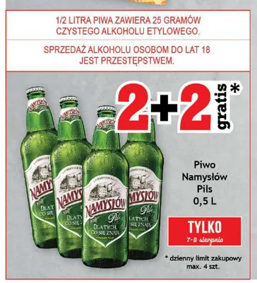 Piwo Namysłów Pils promocja w Gram Market