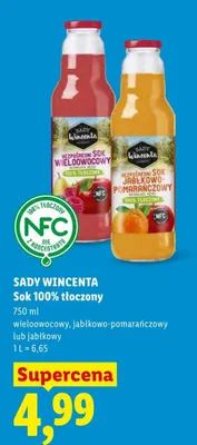 Sok 100% tłoczony Sady Wincenta jabłkowo-pomarańczowy promocja w Lidl