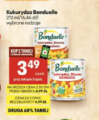 Kukurydza Bonduelle Złocista słodka i chrupka promocja w Delikatesy Centrum