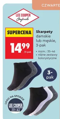 Skarpety damskie lub męskie, 3-pak Lee Cooper promocja w Biedronka