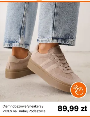 Ciemnobeżowe sneakersy Vices na grubej podeszwie promocja w Born2be