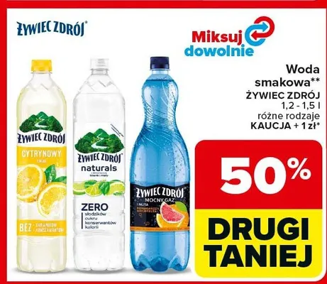 Woda smakowa różne rodzaje promocja w Carrefour