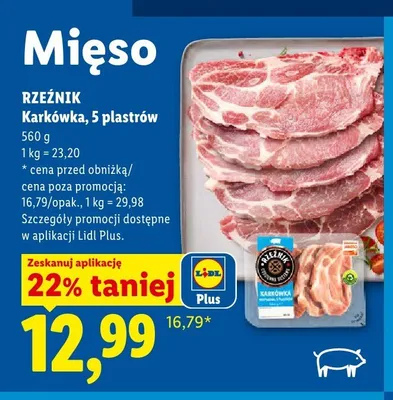 Karkówka wieprzowa Rzeźnik 5 plastrów promocja w Lidl
