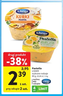 Pasta jajeczna ze szczypiorkiem Pastella Lisner promocja w Intermarche