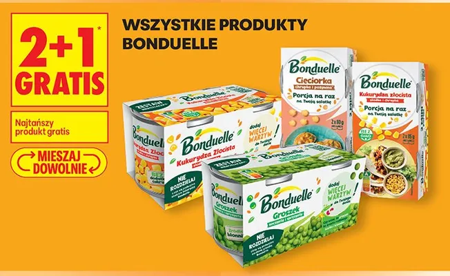 Wszystkie produkty Bonduelle 2+1 GRATIS promocja w Biedronka