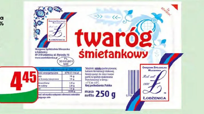 Twaróg śmietankowy Łobżenica promocja w Dino