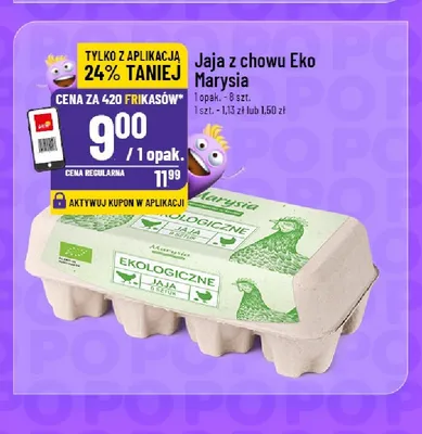 Jajka kurze z chowu Eko Marysia 8 szt promocja w POLOmarket