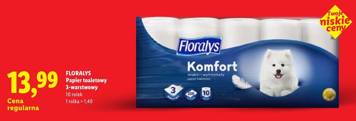 Papier toaletowy 3-warstwowy Floralys Komfort promocja w Lidl