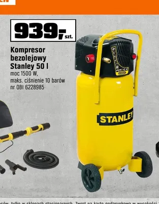 Kompresor bezolejowy Stanley promocja w OBI