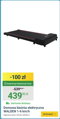 Domowa bieżnia elektryczna WALDEN 1-6 km/h promocja w ERLI