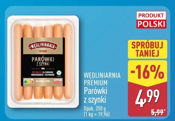 Parówki z szynki promocja w Aldi