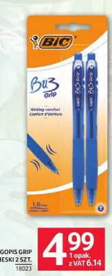 Długopis BIC Bu3 Grip niebieski 2-pak promocja w Selgros
